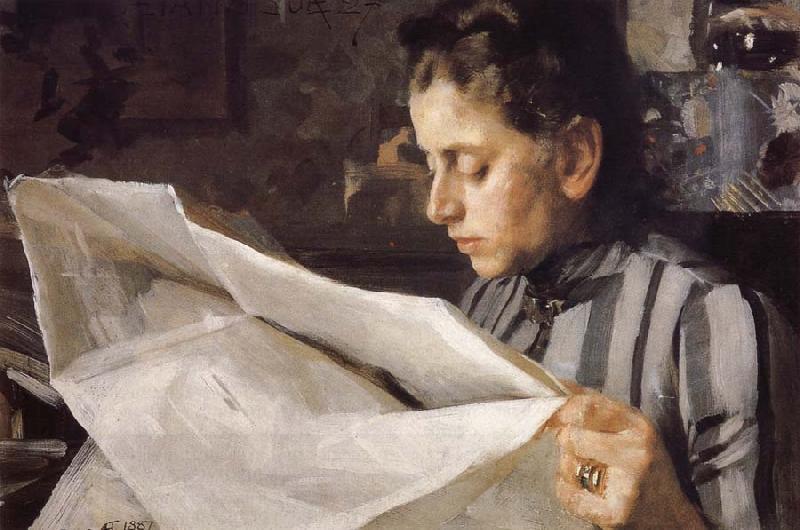 Anders Zorn Emma Zorn reading oil painting picture